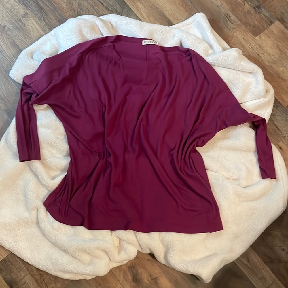 Boutique Purple drop shoulder top